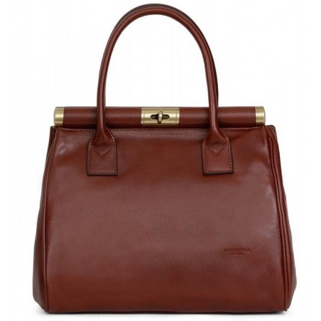 Sac porté main 2 poignées - Cuir de vach. Végétal - Hexagona 
